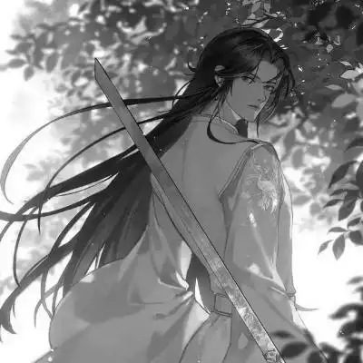 漫画古风男生头像黑白高清图片