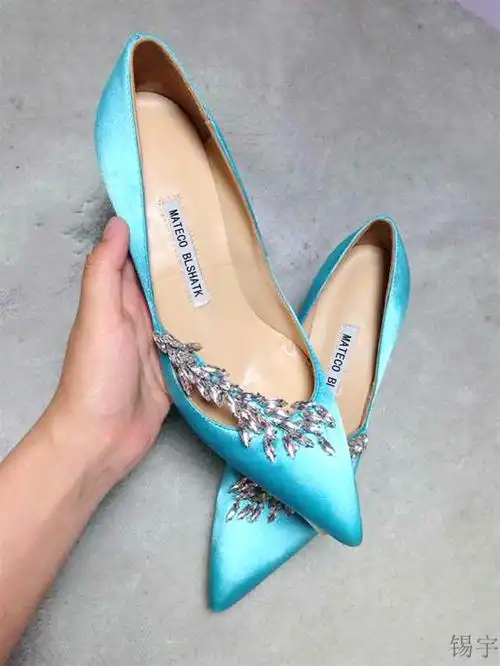 欧洲站2022春新款mb麦穗婚纱鞋细跟尖头高跟鞋秀禾新娘红色婚鞋女