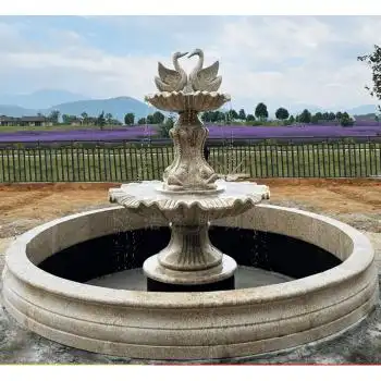 石雕喷泉流水大型户外庭院欧式鱼池别墅石材水钵水池景观雕塑摆件