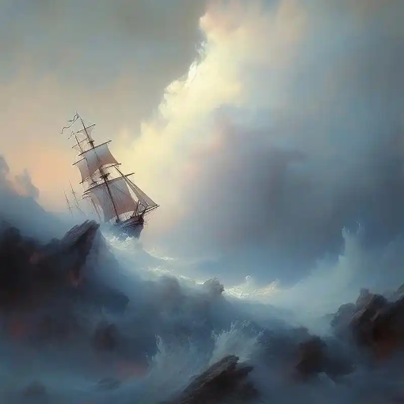 油画——帆船与海浪.#唯美意境 #装饰画 #油画 #原创绘画 - 抖音