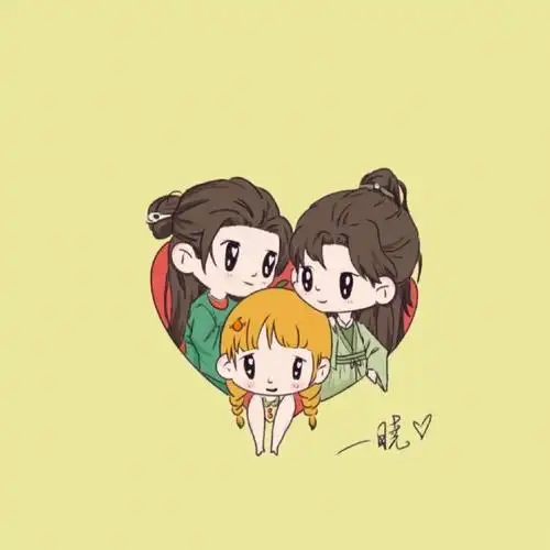 山河令  #山河令太好磕了  第一次尝试ipad画画,浅画了一个q版全家福