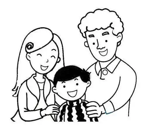 简笔画全家福 简笔画全家福5人 五口之家