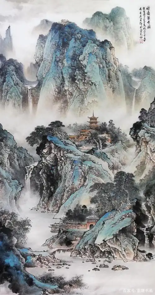 彩墨画家杨天佑山水画作品精选