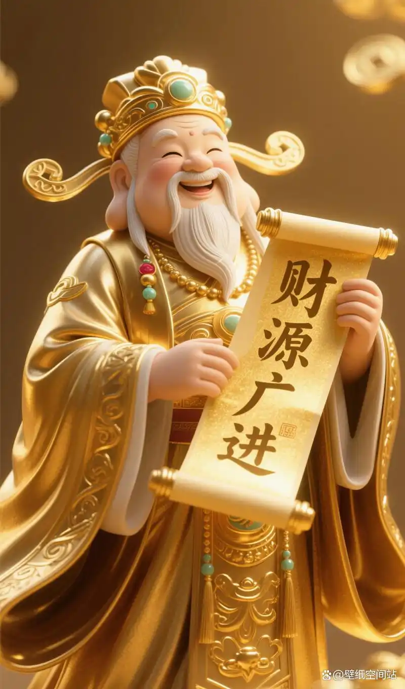8组财神壁纸上线,愿你人生阶梯步步生金