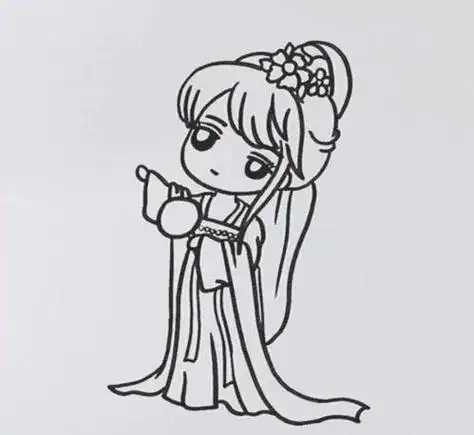 漫画人物简笔画古装的步骤古装美女儿童画怎么画 古装美女简笔画图片