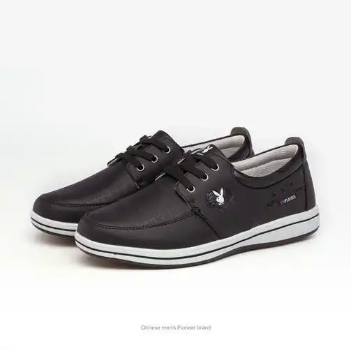 花花公子男鞋潮鞋子百搭秋季透气板鞋系带韩版休闲皮鞋品牌正品_6折