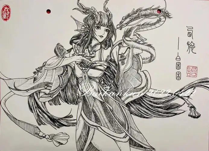 手绘王者荣耀全英雄系列西施