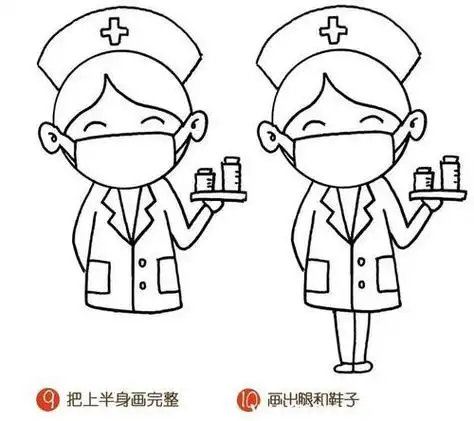 白衣天使儿童简笔画