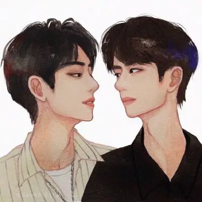 王一博肖战卡通版520快乐