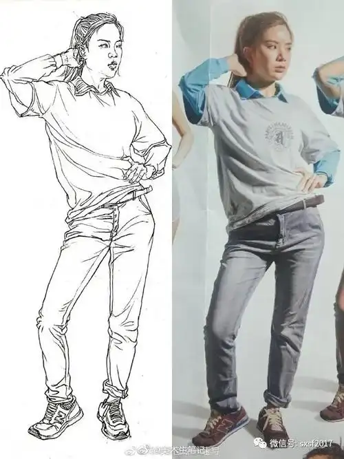 人物速写真人照片素材——站姿