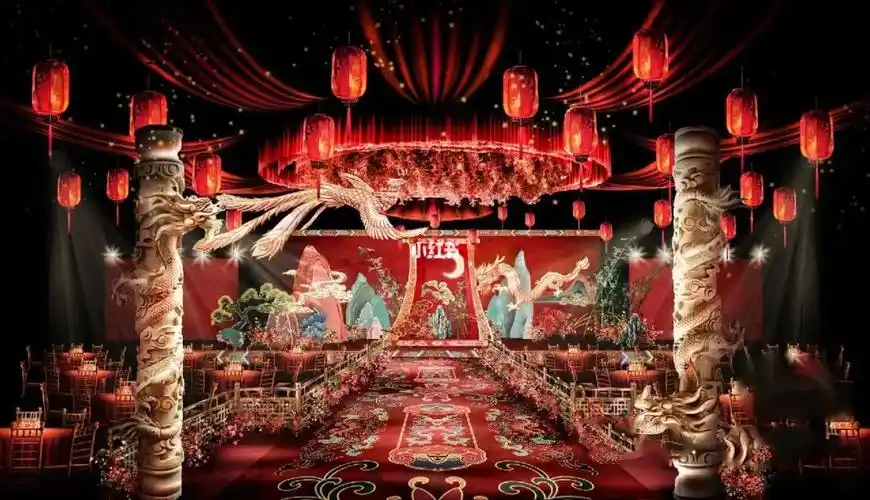 唐制和明制汉婚适用的中式婚礼现场布置搭建