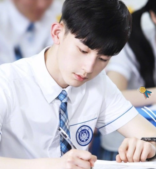 的时候不少人还被郭俊辰圈粉了呢,清秀帅气的少年,简单的高中校服都