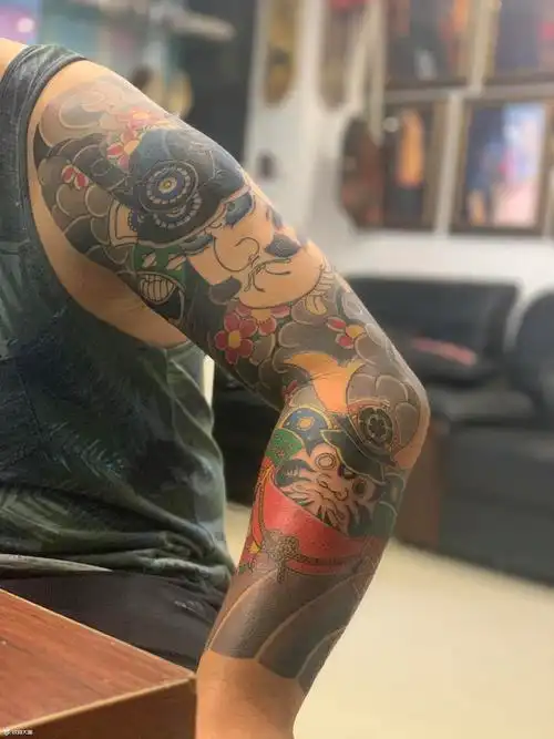 日式传统花臂_纹身图案手稿图片_嘉墨雕伟的纹身作品集