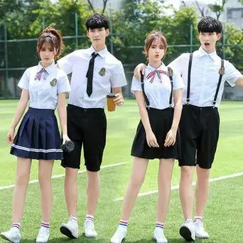 高中生大合唱班服诗歌朗诵服装学院风初中校服春秋装男女学生套装-阿