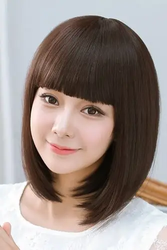 买一送七 韩国高温丝整顶齐刘海短发全头套女学生头修脸女假发套