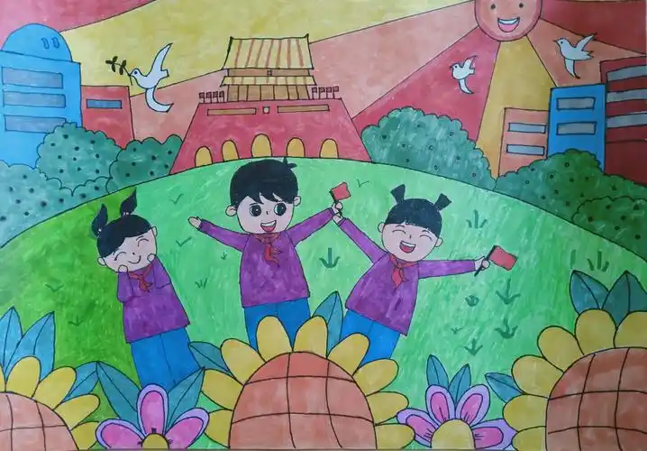 伟大历程,壮丽画卷——琼海市第一小学2019-2020年三～六年级国庆绘画