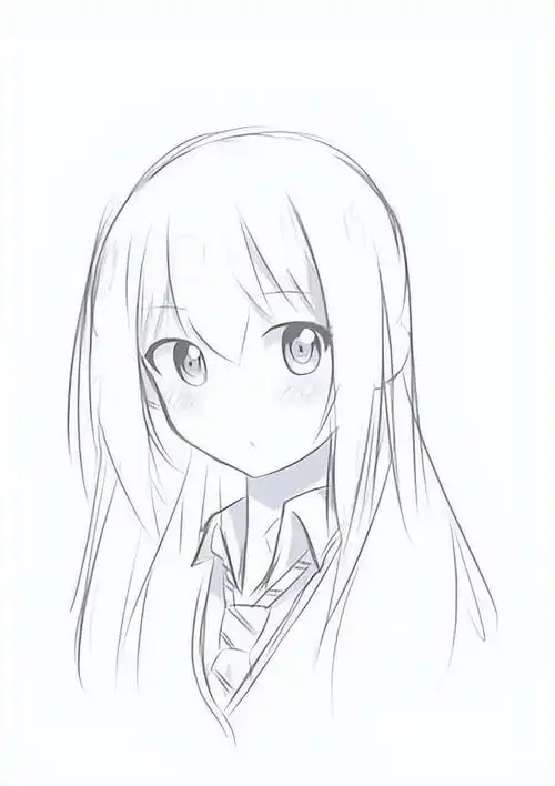 素描动漫风格的女孩图纸(27张)