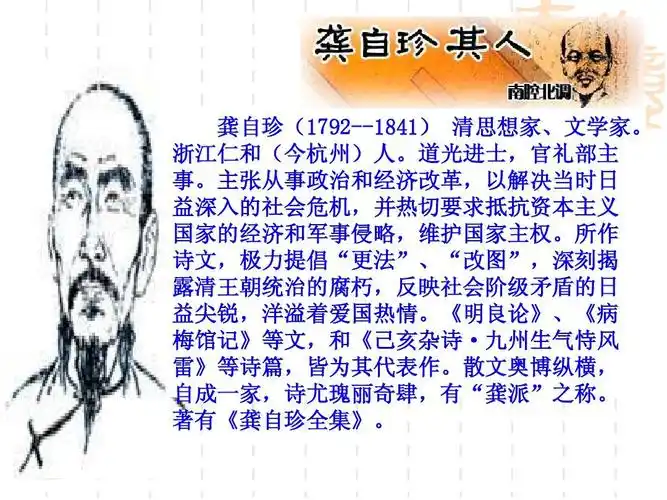 小学必备古诗-上课用-己亥杂诗九州生气恃风雷ppt 龚自珍(1792--1841)