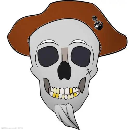 海盗骷髅卡通插图