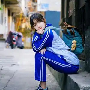 匆匆那年校服初中高中学生班服男女运动情侣服网红同款蓝白外套装