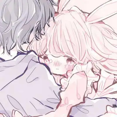 拥抱卡通双人情头图片_情侣_头像控