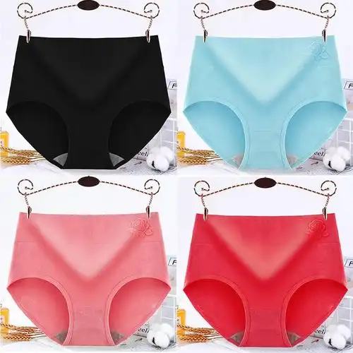 35条95棉大码女士内裤女纯棉中高腰收腹三角裤头
