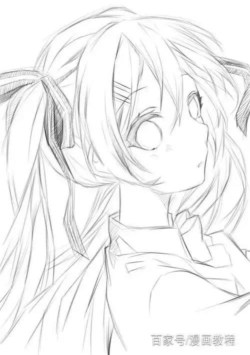 手绘教学:《落泪的初音未来》动漫萌妹素描风