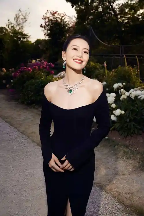 【高圆圆性感写真美图】低领露肩鱼尾裙,温婉优雅,人美如画!