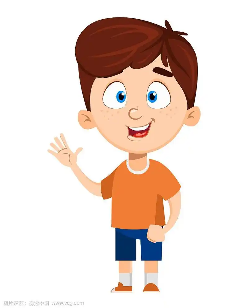 男孩卡通人物可爱有趣的孩子