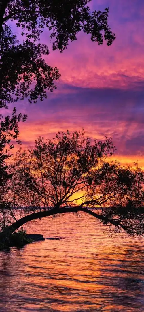 唯美意境晚霞落日壁纸 高清壁纸无水印