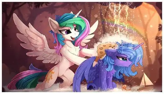 宇宙公主和月亮公主的合照简笔画