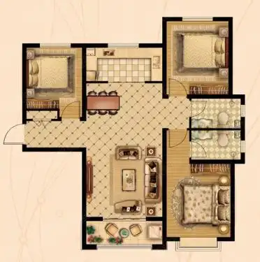80平米怎么装修80平米三室一厅平面图