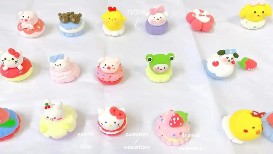 可爱小蛋糕粘土啵啵球挂件