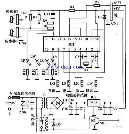 智能电饭煲电路原理图及故障检修方法