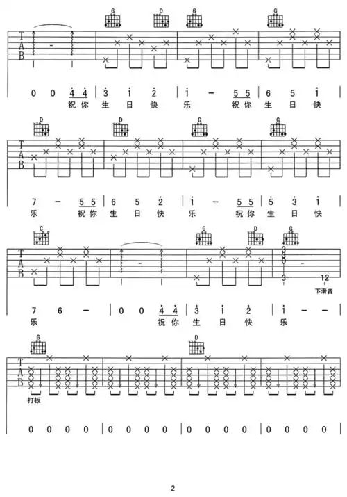 祝你生日快乐-foreigner-图片吉他谱-1