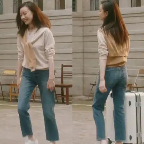 欧洲流金岁月朱锁锁倪妮同款毛衣女设计感短款针织衫上衣牛仔裤子