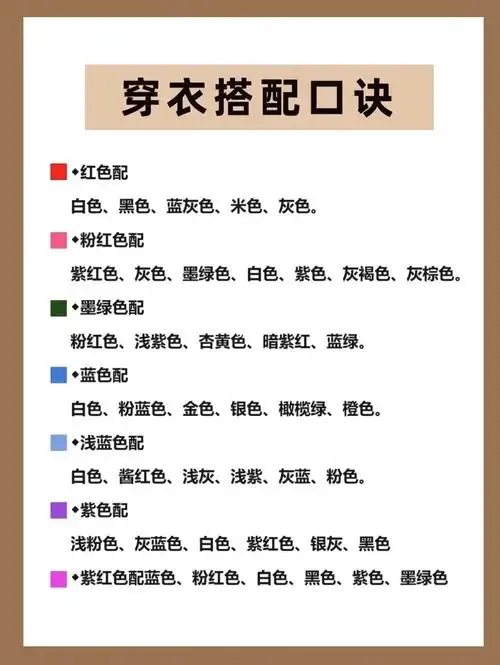 保姆级服装颜色.搭配口诀保姆级教