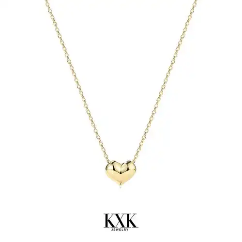 简约金属爱心项链轻奢小众设计高级颈链2022年项链