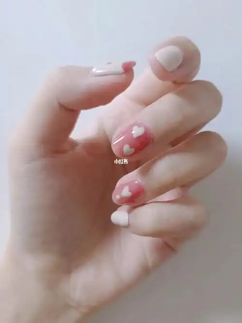 夏日清新美甲果冻蜜桃搭配温柔奶咖