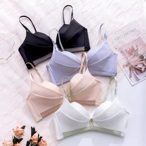 新款优卡简约日系内衣女性感小胸聚拢无钢圈收副乳调整型少女文胸