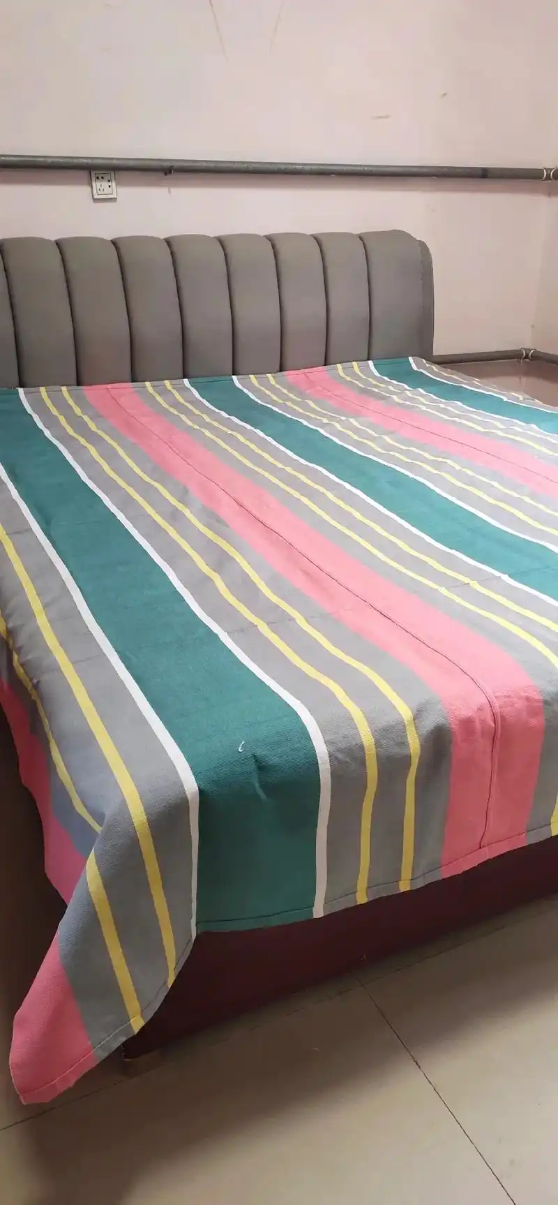 纯手工老粗布床单纯手工老粗布纯棉床单250230cm最原始脚踏板织布机最