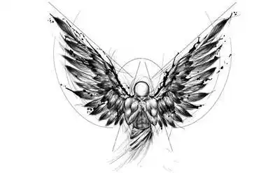 52张高清堕落天使纹身手稿图片