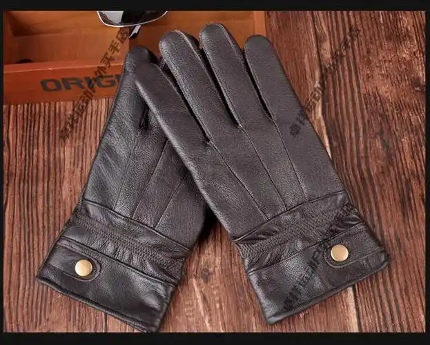 迪卡侬(decathlon) 冬季皮质手套男秋冬季加绒保暖开车骑行户外男士