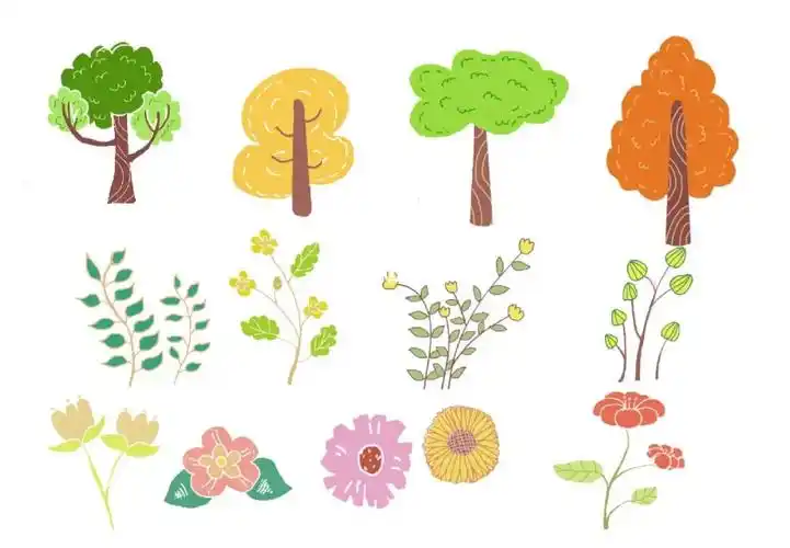 花草树木,大自然的馈赠这幅简笔画是买了pad之后的第二幅,软件很不