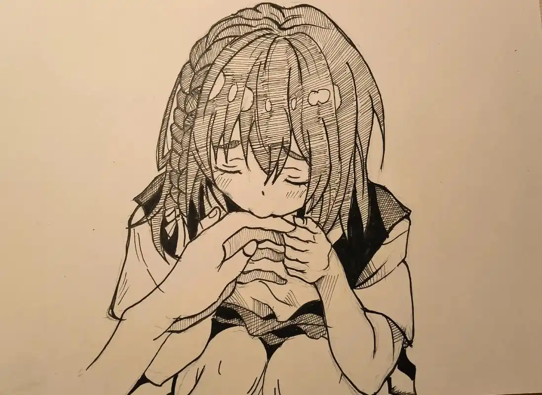 租借彼女 #针管笔手绘 #动漫手绘  - 抖音