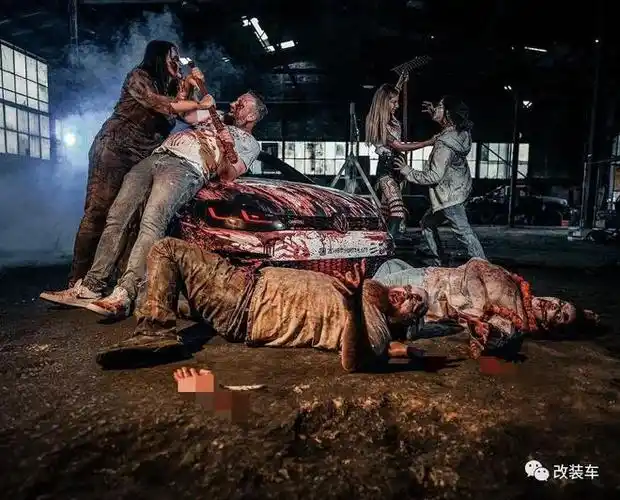 行尸走肉主题7代大众高尔夫血腥涂装路人看了直接报警