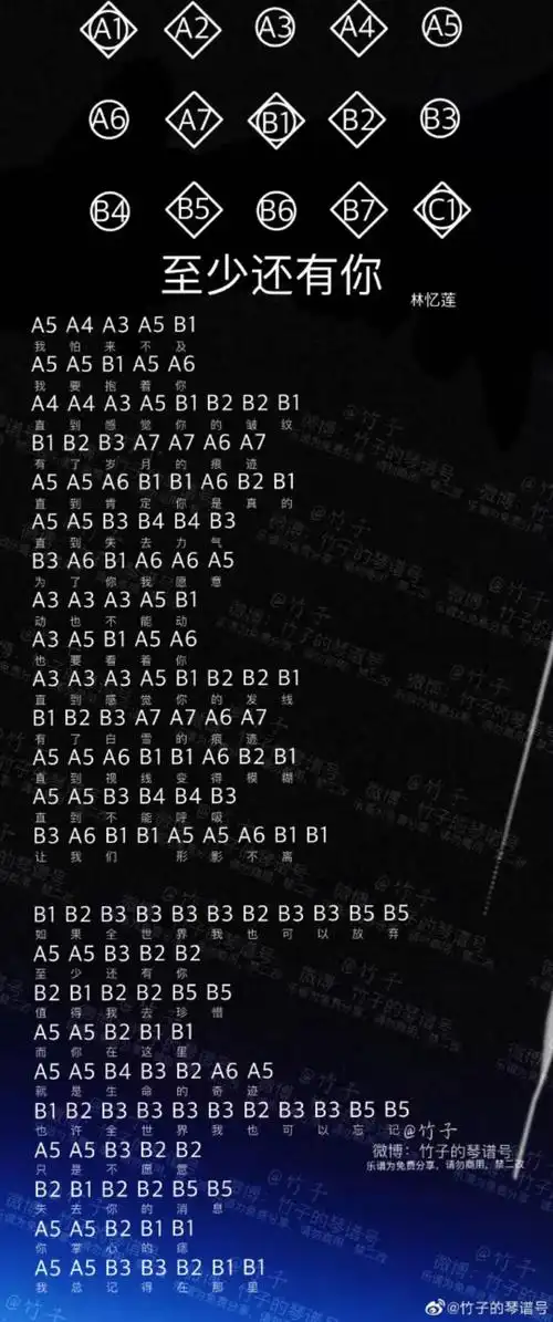 光遇至少还有你谱子-至少还有你琴谱图片分享-燕鹿手游网