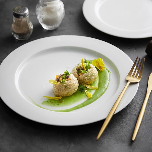 非洲之夜白色西餐餐盘北欧意大利面盘子牛排摆盘法式自助餐厅碟子