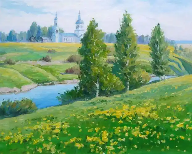 油画——郊外春色 - 美篇