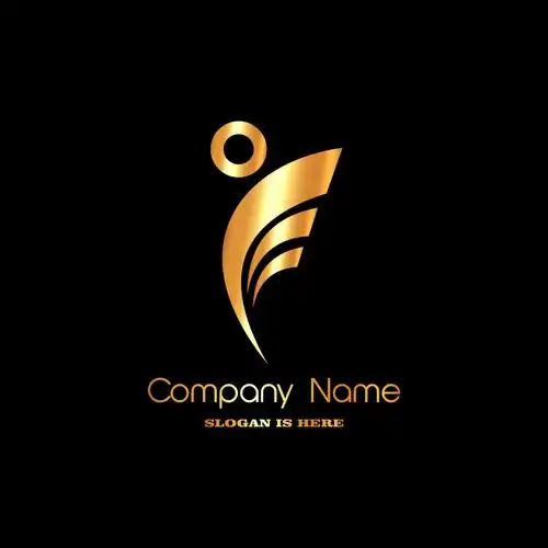 矢量标志图片-创意矢量金色抽象图形标志设计素材-高清图片-摄影照片